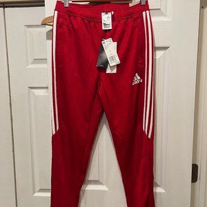 Adidas Red Track Pants Large New With Tags, Zip up leg